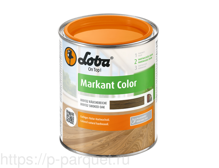 Цветное масло для дерева с твердым воском Loba Markant Color дуб мореный 0,75 л