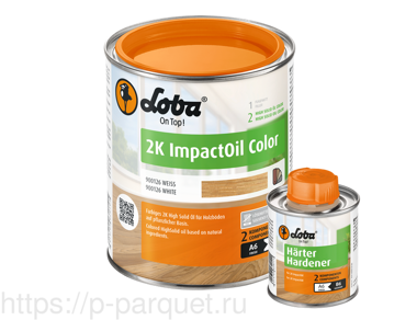 Loba HS 2K Impact Oil Color белое 750мл двухкомпонентное цветное масло для паркета