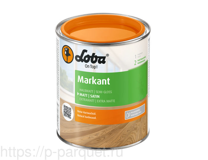 Масло с воском матовое для дерева Loba Hardwax Oil Markant 0.750л