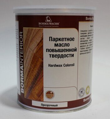 Паркетное масло повышенной твердости прозрачное HARDWAX COLOR OIL TRANSPORENT 1л